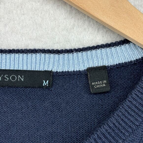 GREYSON Sweater Mens M Cheyenne V-Neck Merino Wool Blend Golf Pullover Blue - Picture 10 of 14